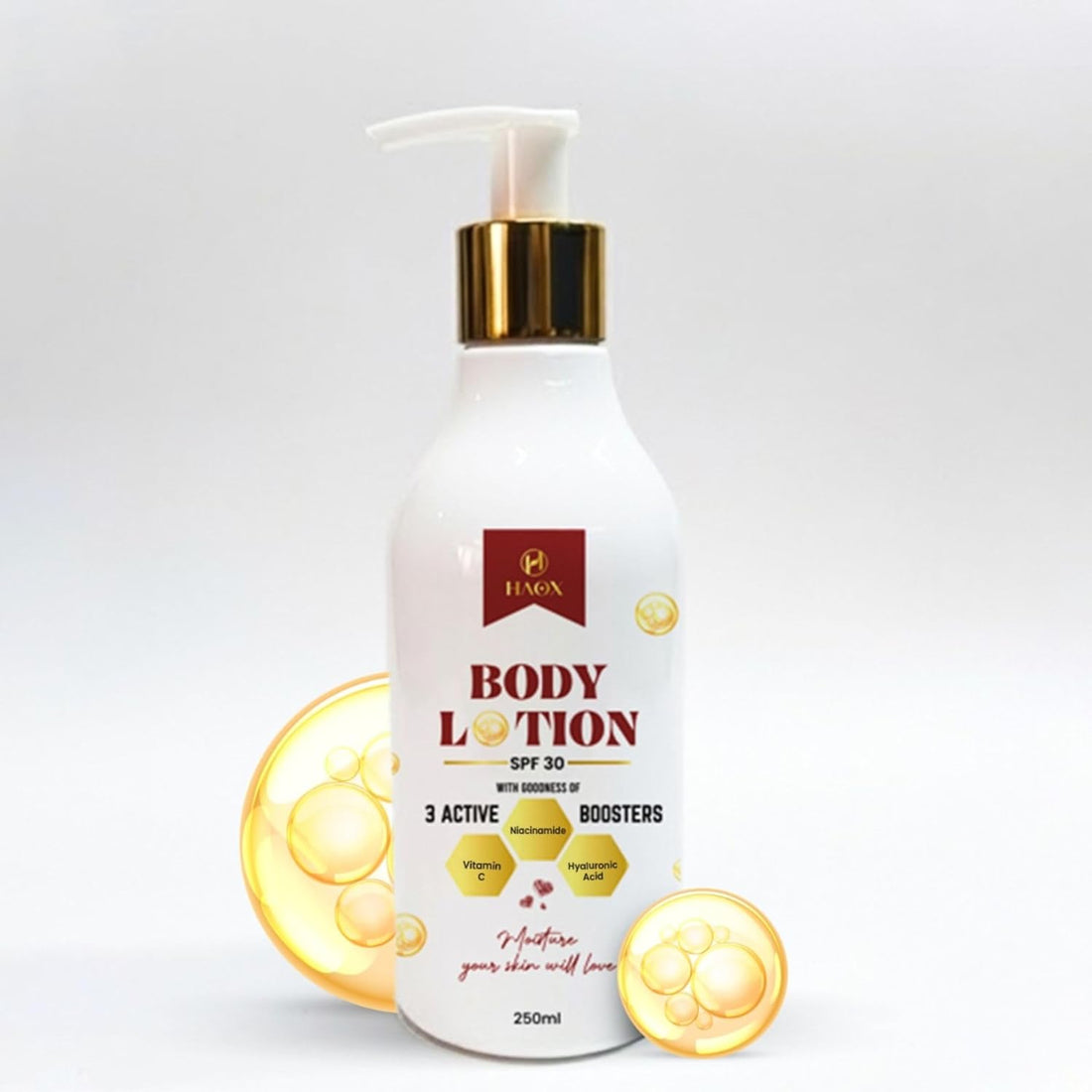 HAOX SPF 30 Detan & Brightening Body Lotion(250mL) Sun Protection • Detan • Intense Glow