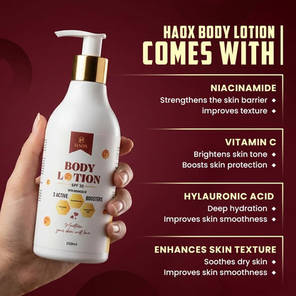 HAOX SPF 30 Detan &amp; Brightening Body Lotion(250mL) Sun Protection • Detan • Intense Glow