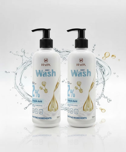 HAOX Clear &amp; Glow Body Wash Combo Pack (2 × 250mL) Deep Cleansing • Brightening • Acne Control